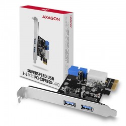 AXAGON PCEU-232VL, PCIe radič, 2+2x USB 3.2 Gen 1 port, UASP