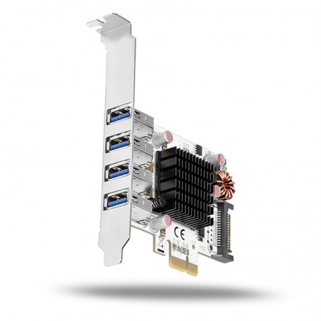 AXAGON PCEU-43VQ, HQ PCIe adapter 4x USB3.0, UASP