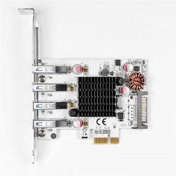 AXAGON PCEU-43VQ, HQ PCIe adapter 4x USB3.0, UASP