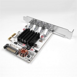 AXAGON PCEU-43VQ, HQ PCIe adapter 4x USB3.0, UASP