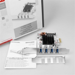 AXAGON PCEU-43VQ, HQ PCIe adapter 4x USB3.0, UASP