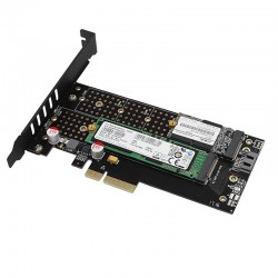 AXAGON PCEM2-DC, PCIe x4 - M.2 NVMe M-key + SATA B-key